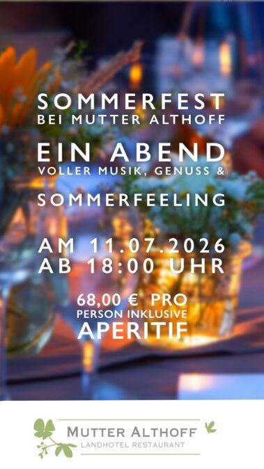 Sommerbuffet mit Musik-Show 11.07.2026